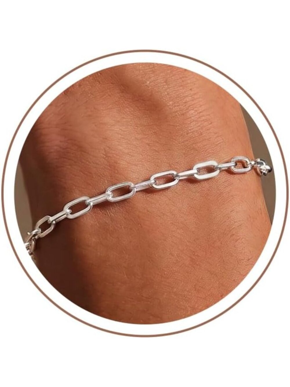Elegant 925 Sterling Silver Paperclip Bracelet for Women - 3MM Adjustable Design